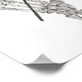 Gotische Waterverf Skelet Hand Holding Roos Poster (Hoek)