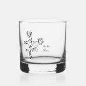 Gotische waterverfrozen zwarte bruiloft whisky glas (Achterkant)