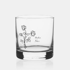 Gotische waterverfrozen zwarte bruiloft whisky glas