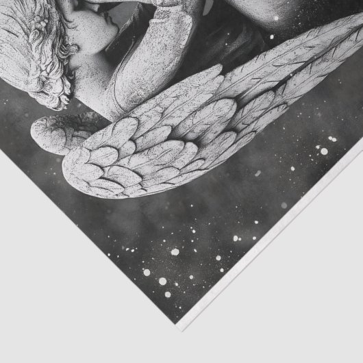 Gotische Weeping Angel Beeld AD6 Decoupage Tissuepapier (Detail)