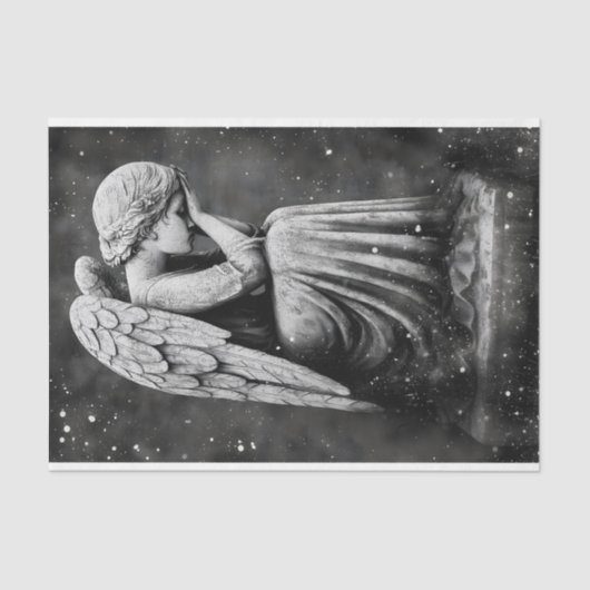Gotische Weeping Angel Beeld AD6 Decoupage Tissuepapier (Voorkant)