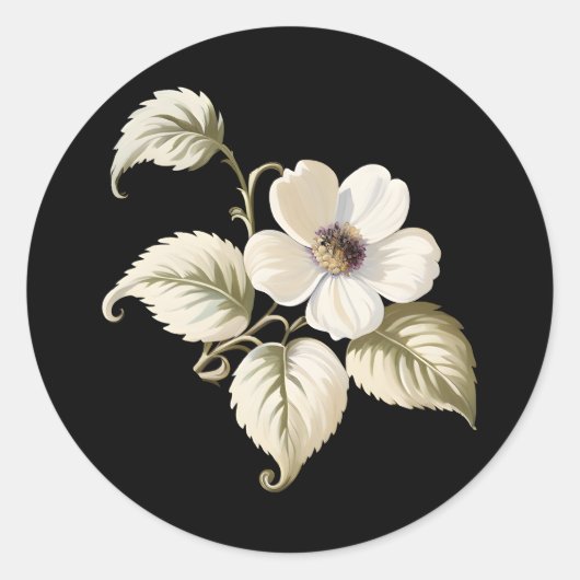 Gotische Whimsy Vintage Botanische Ronde Sticker (Voorkant)