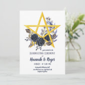 Gotische Wiccan Bloemen Pentakel Handvasten Invita Kaart (Staand voorkant)