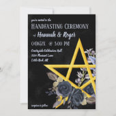 Gotische Wiccan Zwart Roos Waterverf Handfasting I Kaart (Voorkant)
