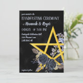 Gotische Wiccan Zwart Roos Waterverf Handfasting I Kaart (Staand voorkant)