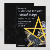 Gotische Wiccan Zwart Roos Waterverf Handfasting I Kaart (Voorkant / Achterkant)