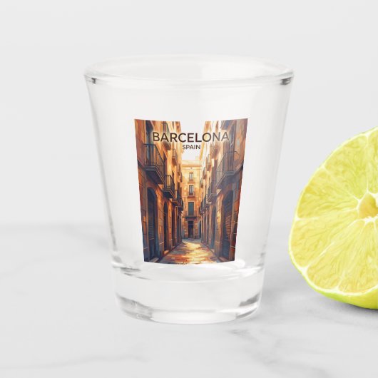 Gotische wijk Spanje Shot Glas (Voorkant)