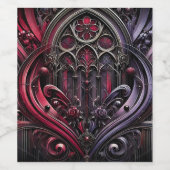 Gotische wijn fles label etiket (Enkel label)