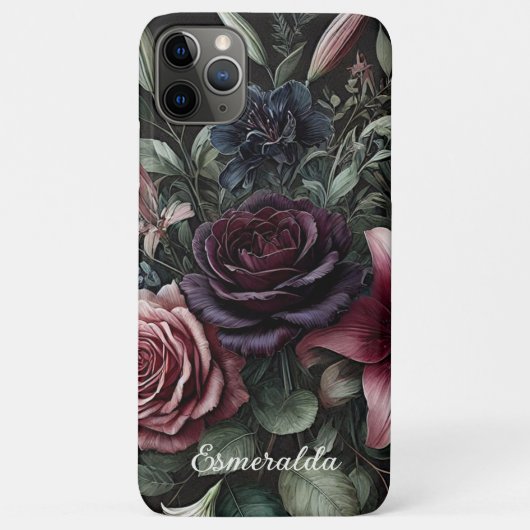 Gotische wijn Red Rose Fine Art Botanische Schilde Case-Mate iPhone Case (Achterkant)