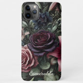 Gotische wijn Red Rose Fine Art Botanische Schilde iPhone Hoesje (Achterkant)