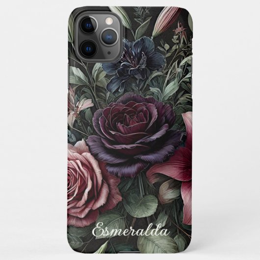 Gotische wijn Red Rose Fine Art Botanische Schilde iPhone Hoesje (Achterkant)