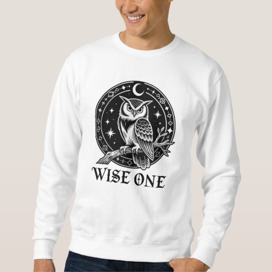 Gotische Wijze Uil Hemelse Tatoeage Ontwerp Trui (Voorkant)