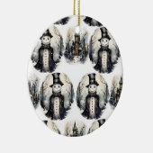 Gotische winter sneeuwman keramisch ornament (Rechts)