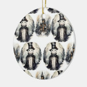 Gotische winter sneeuwman keramisch ornament (Links)