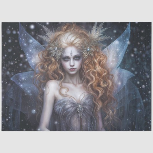 Gotische Winterfee – Ijs Enchantress Fantasy Tissuepapier (Voorkant)