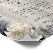 Gotische witte bloemenboog handvasten certificaat poster (Hoek)