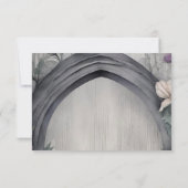 Gotische witte bloemenboog Pagan Handfasten RSVP Kaartje (Achterkant)