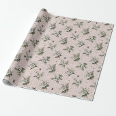 Gotische witte bloemenspinnenwebpatroon cadeaupapier (Uitgerold)