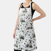 Gotische Witte Bruid of Die Bloemen Schedel Huweli Schort (Insitu)