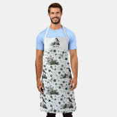 Gotische Witte Bruid of Die Bloemen Schedel Huweli Schort (Gedragen)