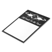 Gotische witte bruiloft Schorpioenen Custom Monogr Notitieblok (Schuin)