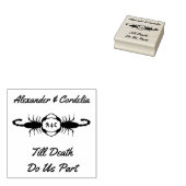 Gotische witte bruiloft Schorpioenen Custom Monogr Rubberstempel (Gestempeld)