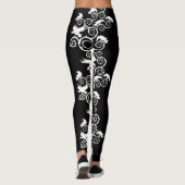 Gotische witte raven en doornen leggings (Achterkant)