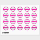Gotische Witte & Roze Bloeiende Envelopverbindinge Ronde Sticker (Vel)