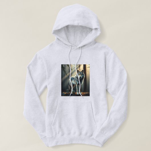 Gotische Wolf Maneschijn Olie Schildering Hoodie (Design voorkant)