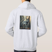 Gotische Wolf Maneschijn Olie Schildering Hoodie (Achterkant)