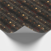 Gotische Wrapping Papier met Schedels en Rozen Got (Hoek)