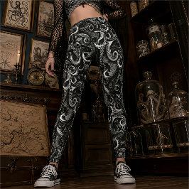 Gotische Zeeheks Kraken | Donker Naturalistisch Cu Leggings