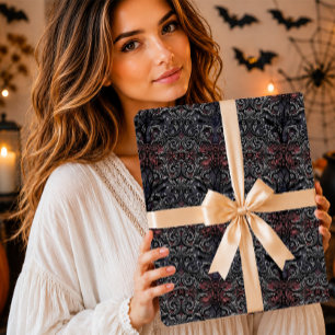 Gotische Zilveren Barok Damast Cadeaupapier