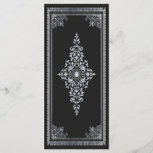  gotische zilveren Victoriaans bruiloft Menu (Achterkant)