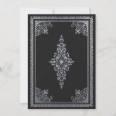  Gotische Zilveren Victoriaans Huwelijksuitnodigin Kaart (Achterkant)