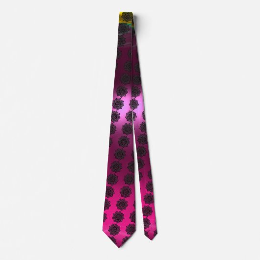 GOTISCHE ZON DELTIC KNOPEN Roze Fuchsia Edelsteen Stropdas (Voorkant)