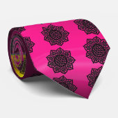 GOTISCHE ZON DELTIC KNOPEN Roze Fuchsia Edelsteen Stropdas (Opgerold)
