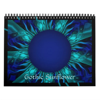 Gotische Zonnebloem Trippy Floral Art Kalender