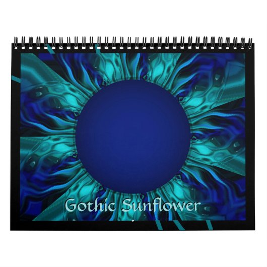 Gotische Zonnebloem Trippy Floral Art Kalender (Hoes)