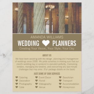 Gotische zuilen, huwelijks evenementen planner rec flyer
