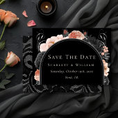 Gotische Zwart Blush Boog Bruiloft Save The Date