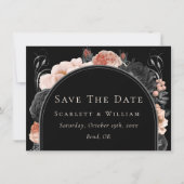 Gotische Zwart Blush Boog Bruiloft Save The Date (Voorkant)
