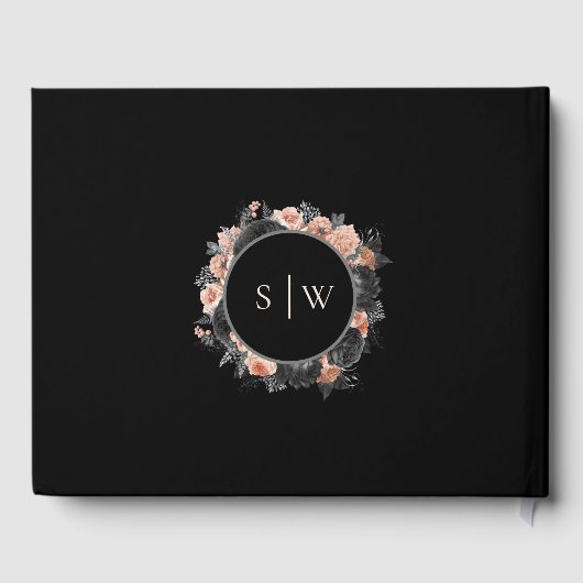 Gotische  Zwart Blush Bruiloft Gastenboek (Achterkant)