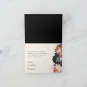 Gotische  Zwart Blush Bruiloft Gevouwen Bedankkaart (Binnen)