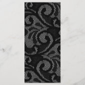 Gotische  Zwart Blush Bruiloft Menu (Achterkant)