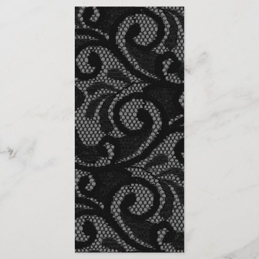 Gotische  Zwart Blush Bruiloft Menu (Achterkant)