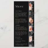Gotische  Zwart Blush Bruiloft Menu (Voorkant)