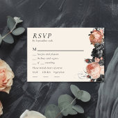 Gotische  Zwart Blush Bruiloft Menu RSVP