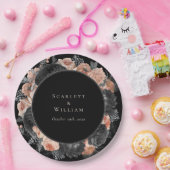 Gotische  Zwart Blush Bruiloft Papieren Bordje (Feest)