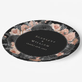 Gotische  Zwart Blush Bruiloft Papieren Bordje (Gekanteld)